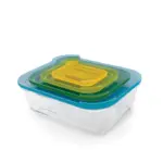 Essential Nest Glass Food Storage Set 4 Piece Multicolour