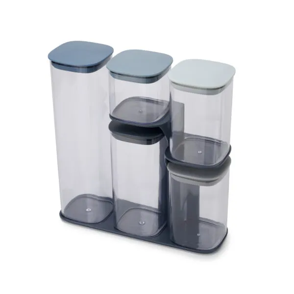 Innovative Podium 5 Piece Storage Jar Set with Stand – Sky