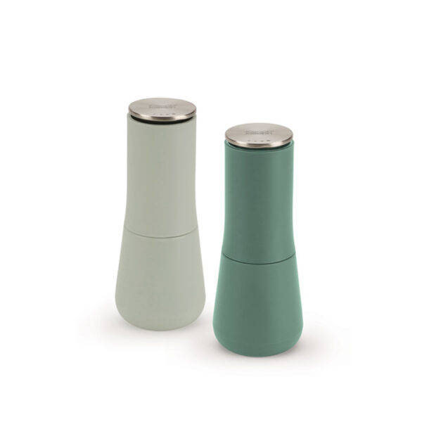 Brilliant Milltop Non Spill Salt and Pepper Mill Set - Sage