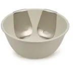 Easy Uno Salad Bowl set with Stainless Steel Server - Stone