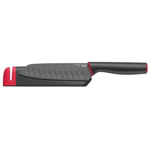 Slice&Sharpen 5" Santoku knife - Black/Red